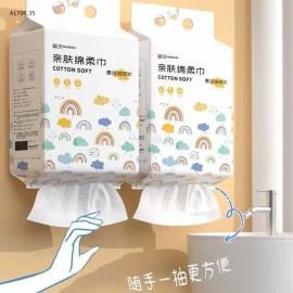 Khăn rửa mặt dùng một lần, dạng treo - Giá sỉ 105k/1 set 3 bao/300 tờ