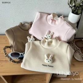 ÁO NỈ THỎ RABIT BÉ GÁI-Giá sỉ sz 80-110: 49k sz 120-140: 59k sz 150: 62k 