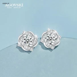 SET 5 ĐÔI KHUYÊN TAI BẠC S999 AGOVSKI - sỉ 170k/set 5đôi