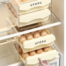 KHAY ĐỰNG TRỨNG UFORU 2 TẦNG CÓ NẮP DẠNG KÉO - sỉ 95k