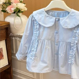  ÁO SƠ MI NƠ BABYDOLL NƠ CHO BÉ GÁI -Giá sỉ 115k