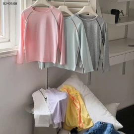 Áo thun tay dài chống nắng chất liệu cotton Tencel Lyocell của AMBB -Giá sỉ  size 90-150 giá  92k size 160 giá 100k size 170 giá 110k