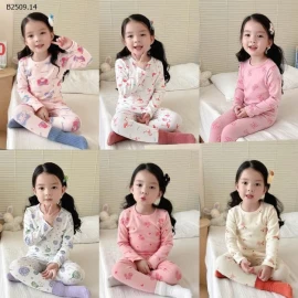 Bộ đồ ngủ cotton nguyên chất thu đông cho trẻ em loại A- sỉ 127k