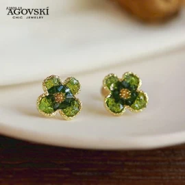 Bông tai hoa bạc Agovski chính hãng- sỉ 96k