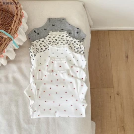 Áo thun dài tay nhún bèo họa tiết chấm bi cho bé gái 1- sỉ giá  mẫu 1-5 : loại thường : 94k mẫu 6-9 : loại lót nhung : 109k 