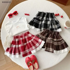 Váy Lolita ren kẻ caro retro Shibuya Spice dễ thương- sỉ giá 118k/chiếc