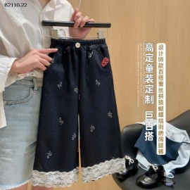 Quần ống rộng phối chân ren bg - Giá sỉ 90-120   88k 130-160   98k