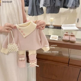 SÉT LEN HỒNG CỔ LỆCH MIX LEGGING - Giá sỉ áo 192k  quần 133k 