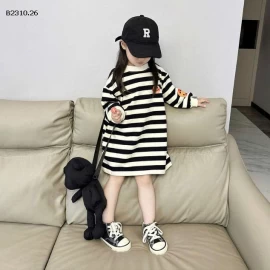  VÁY NỈ KẺ MẶT CƯỜI CHO BÉ GÁI-Giá sỉ 129k