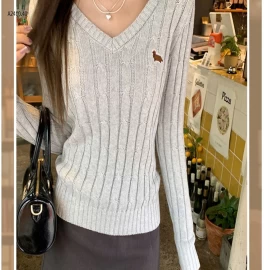 ÁO LEN DÀI TAY CỔ V- sỉ 180k