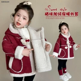 Áo khoác lông cừu cho bé gái mùa thu đông - si 340k 