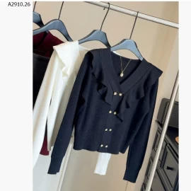  ÁO LEN CỔ CHỮ V NHÚN BÈO- sỉ 222k