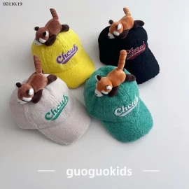 MŨ LƯỠI TRAI KÈM GẤU CHO BÉ IUU -Giá sỉ 95k