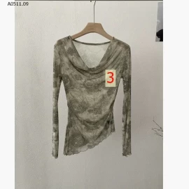 ÁO NỮ CỔ ĐỔ HỌA TIẾT - sỉ 128k