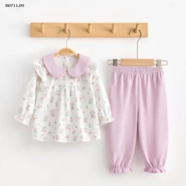 Bộ đồ ngủ cottont giữ nhiệt cho bé gái - giá sỉ 184k
