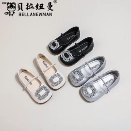 Giày ba lê mũi vuông kiểu Pháp đế mềm đính đá- giá sỉ 140k