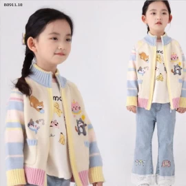 ÁO KHOÁC LEN THÊU HÌNH MÈO - sỉ 149k