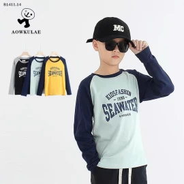 Áo thun dài tay cổ tròn cho bé-Giá sỉ 94k