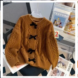 ÁO LEN ĐÍNH NƠ NHUNG KIỂU HÀN QUỐC- sỉ 150k