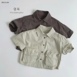 SƠ MI TÚI HỘP NGẮN TAY MUZIYOUYOU-Giá sỉ 148k