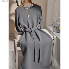 Váy len xám dự tiệc sang trọng  - sỉ giá 325k