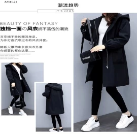 Áo khoác cotton lót lông cừu dài vừa phải dành cho nữ- sỉ giá 275k