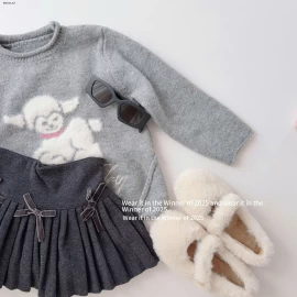 SET ÁO LEN CỪU MIX CV XẾP LY BG-Giá sỉ  áo: 226k  chân váy : 173k 