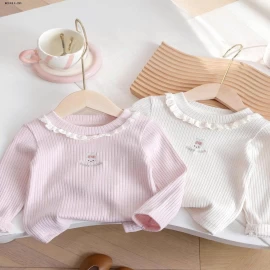 Áo thun cổ bèo nữ thời trang xuân thu cho bé gái-Giá sỉ 105k