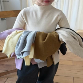 Áo len lót cổ giữa dệt kim Elmo Baby trẻ em 2025 NHÀ AMBB- Giá sỉ  sz 80-150: 148k  sz 160:  158k 