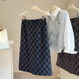 Chân váy midi kẻ caro cổ điển  dành cho nữ nhà ANNA-Giá sỉ 163k