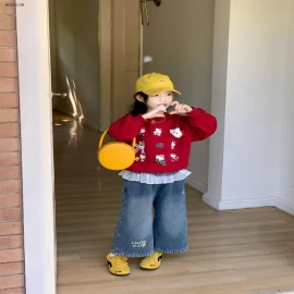 SET ÁO NỈ KITTY MIX QUẦN JEAN BG-sỉ Áo : 192k            Quần : 230k