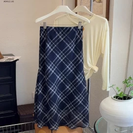 CHÂN VÁY SUÔNG DÀI KẺ HÃNG ANNA-sỉ 148k