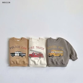 ÁO NỈ IN HÌNH OTO CHO BÉ-sỉ 179k