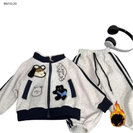 BỘ KHOÁC NỈ THỂ THAO CHO BÉ-sỉ 195k