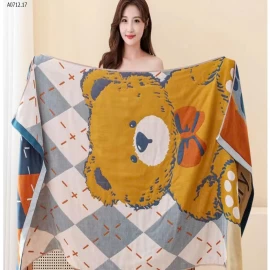 KHĂN TẮM COTTON MUSLIN 4 LỚP SIÊU TO-sỉ 79k