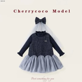 SET VÁY CÔNG CHÚA PHỐI KHĂN VOAN CHERRYCOCO-sỉ 339k