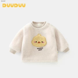 Áo nỉ lót lông cừu DUUDUU Thu/Đông 2025  cho bé - giá si  250k