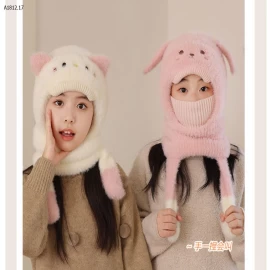 MŨ GẤU LÔNG DỄ THƯƠNG KÈM KHẨU TRANG -Giá sỉ 115k