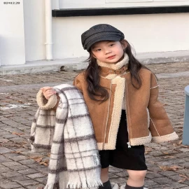 Áo khoác da lộn ấm áp kiểu Hàn Quốc dành cho bé gái hiệu AMBB -Giá sỉ  sz 90-150: 305k sz 160: 330k sz 170: 362k