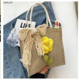 TÚI TOTE VẢI HOA REN VINTAGE - sỉ 60k