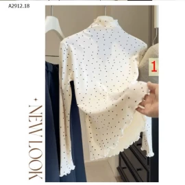 ÁO CHẤM BI VIỀN BÈO CHO NỮ- sỉ 140k