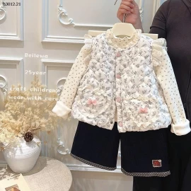 ÁO GILE PHAO LÓT NỈ CHO BÉ GÁI - sỉ 133k