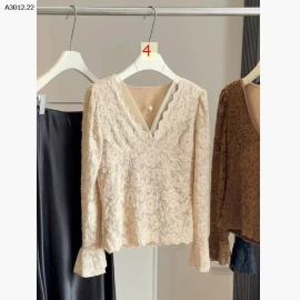 ÁO REN CỔ CHỮ V NỮ - sỉ 175k