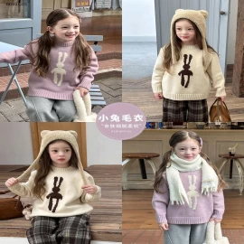 Áo len hình thỏ Elmo dễ thương cho bé gái AMBB-Giá sỉ  sz 90-150: 178k sz 160: 192k