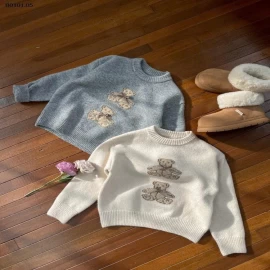 Áo len nơ 3D và hình gấu dễ thương  AMBB-Giá sỉ  sz 90-150: 186k sz 160: 203k