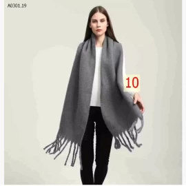 Khăn choàng cổ bản to giả cashmere ấm áp, màu trơn - giá sỉ 89k