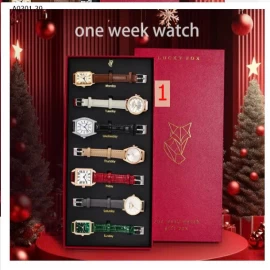 SEt hộp quà Đồng hồ LUCKYFOX One Week đơn giản  - sỉ 315k