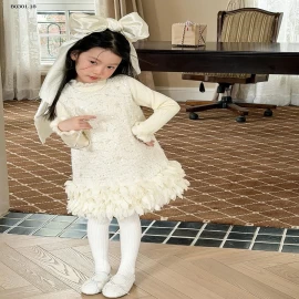 Đầm công chúa đính sequin lấp lánh ngọt ngào cho bé gái- giá sỉ    Đầm : 415k Áo len : 165k