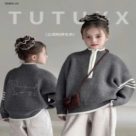 Áo len dệt kim Tutu hình voi con cho bé gái Tutu Little Elephant-Giá sỉ  sz 100-160 : 320k sz 170 : 340k