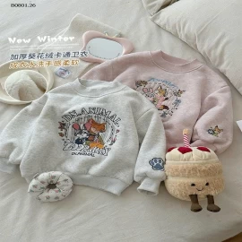 ÁO NỈ LÓT LÔNG HỌA TIẾT ĐỘNG VẬT BG-Giá sỉ 201k